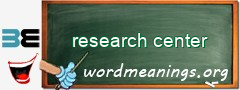 WordMeaning blackboard for research center